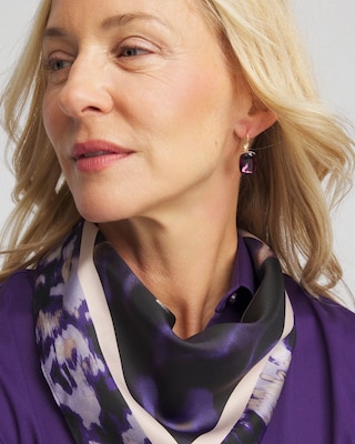 Purple Gem Drop Earrings click to view larger image.