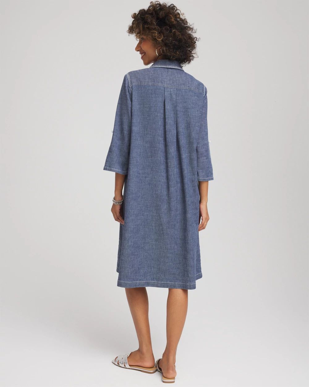Hemp-Denim Knee Length Dress
