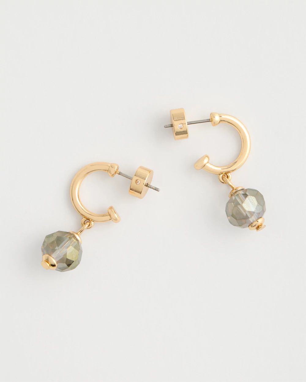 Light Green Drop Hoop Earrings click to view larger image.