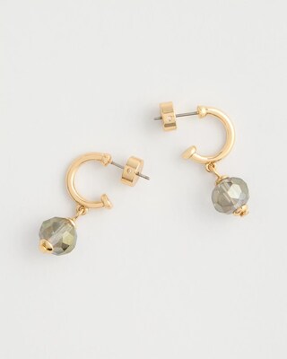 Light Green Drop Hoop Earrings click to view larger image.