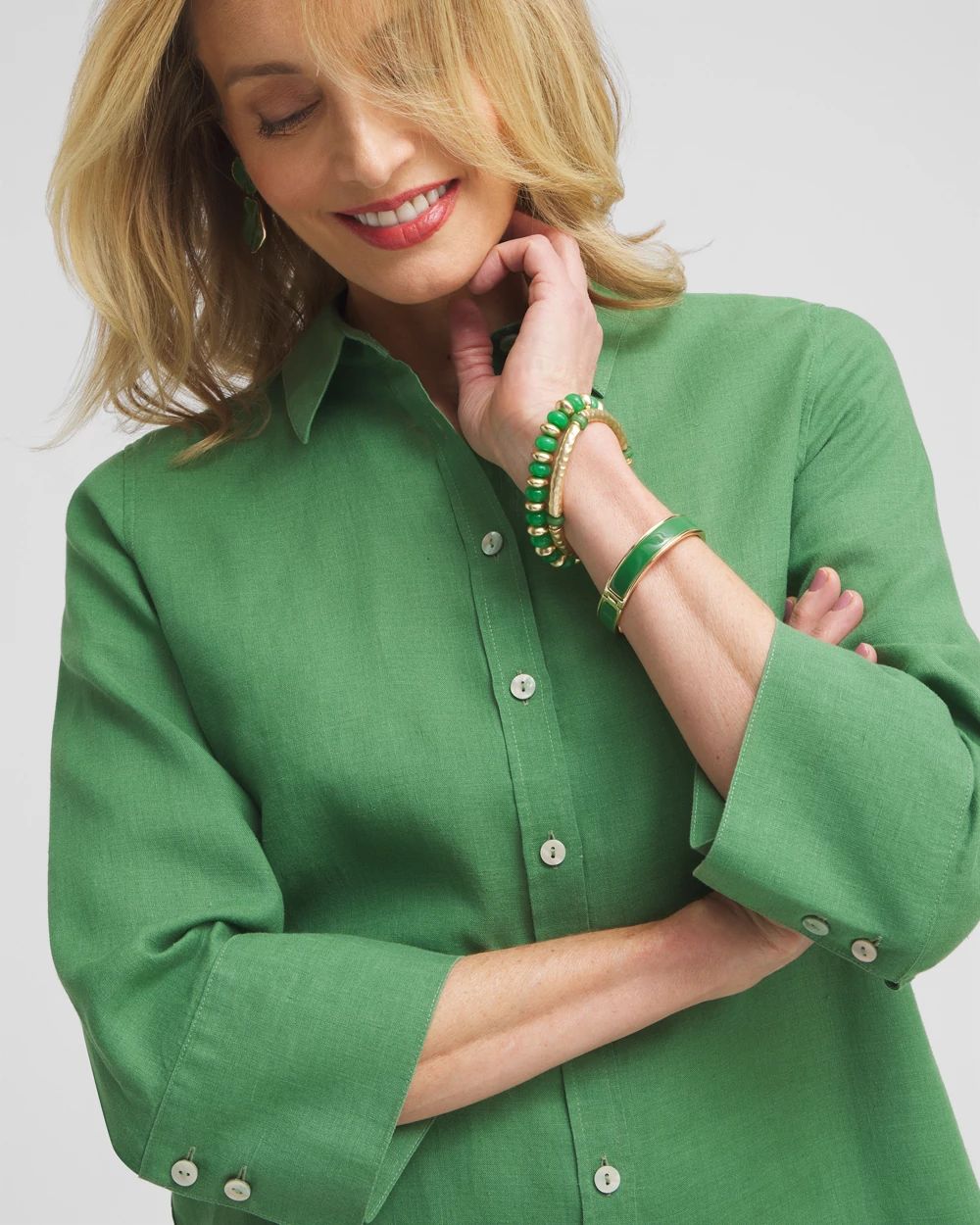 No Iron™ Linen 3/4 Sleeve Shirt