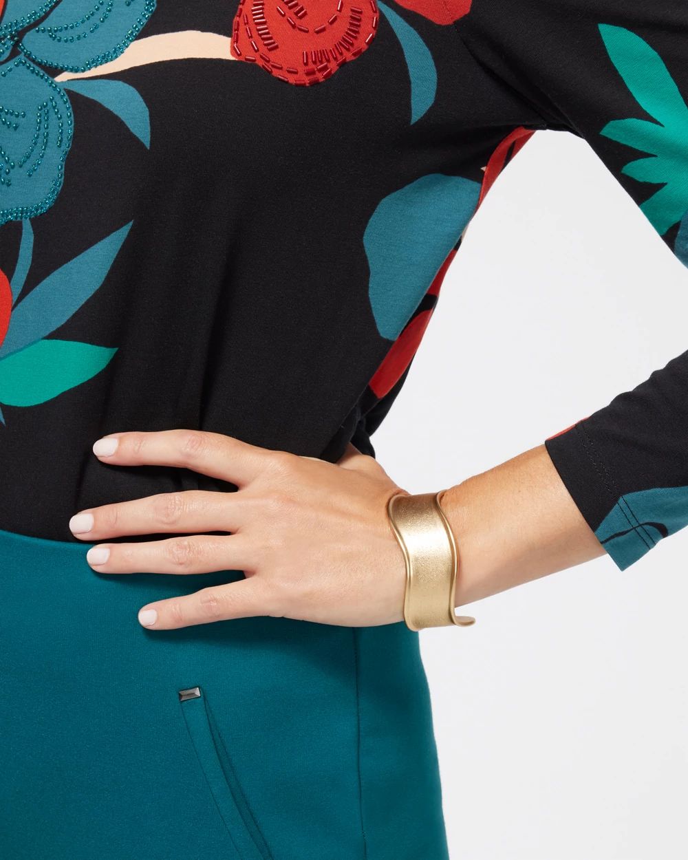 Gold Tone Cuff Bracelet