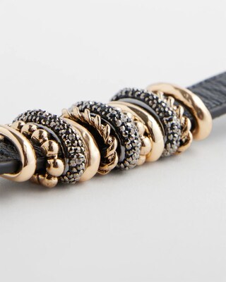 Mixed Metal Leather Bracelet