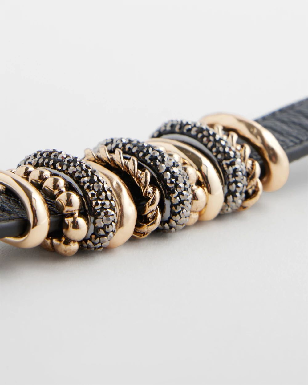 Mixed Metal Leather Bracelet