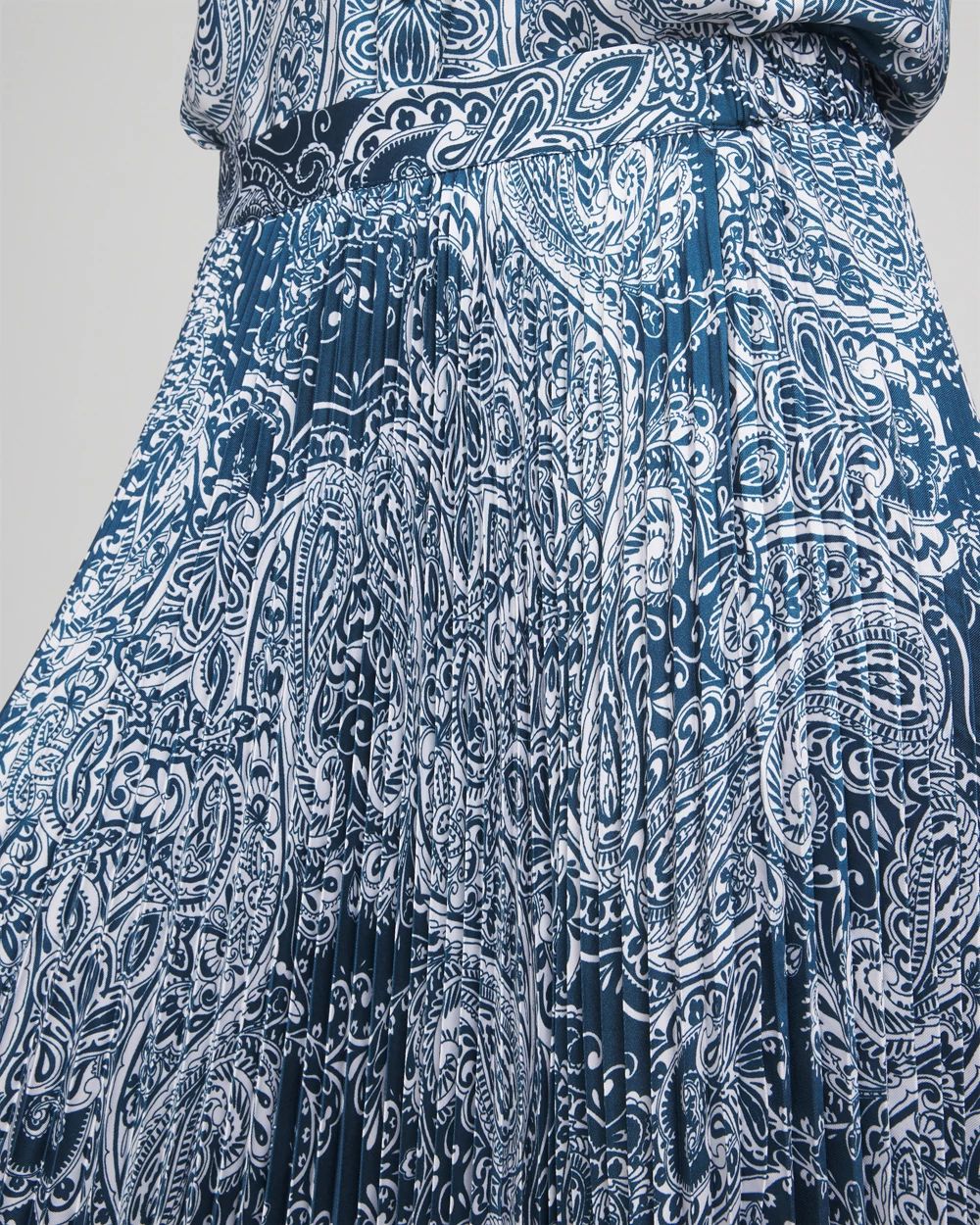 Faux Silk Tile Print Midi Skirt click to view larger image.