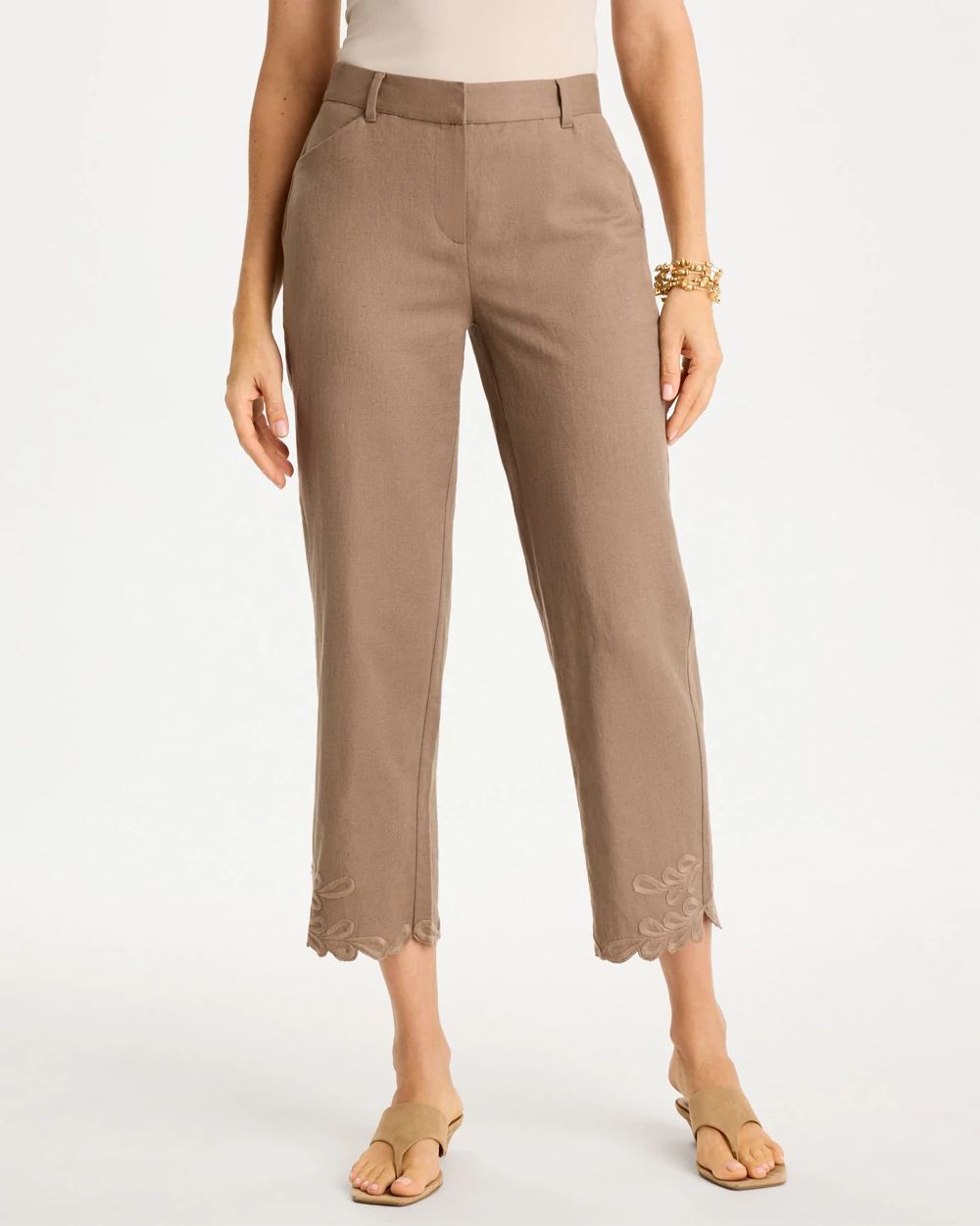 Linen Fly Front Pants click to view larger image.