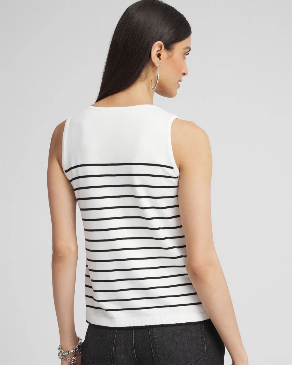 Stripe V-neck Sweater Tank