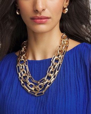Convertible Three-Strand Chain Necklace