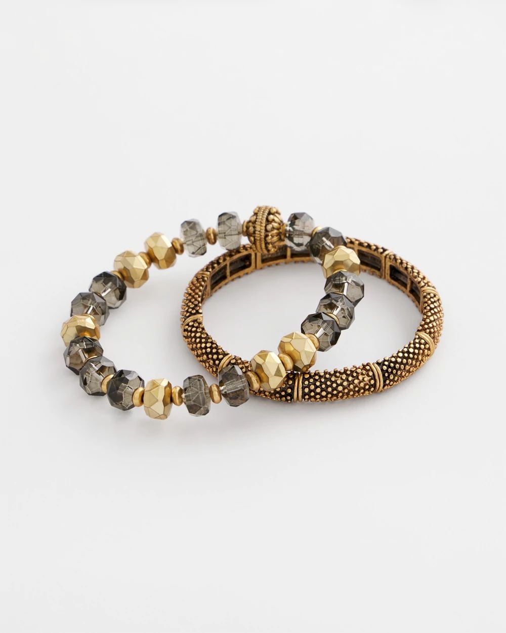 Beaded Stretch Set of Two Bracelets click to view larger image.