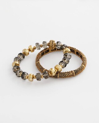 Beaded Stretch Set of Two Bracelets click to view larger image.