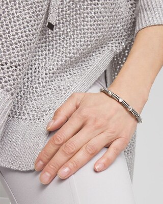 Silvertone Stretch Bracelet click to view larger image.
