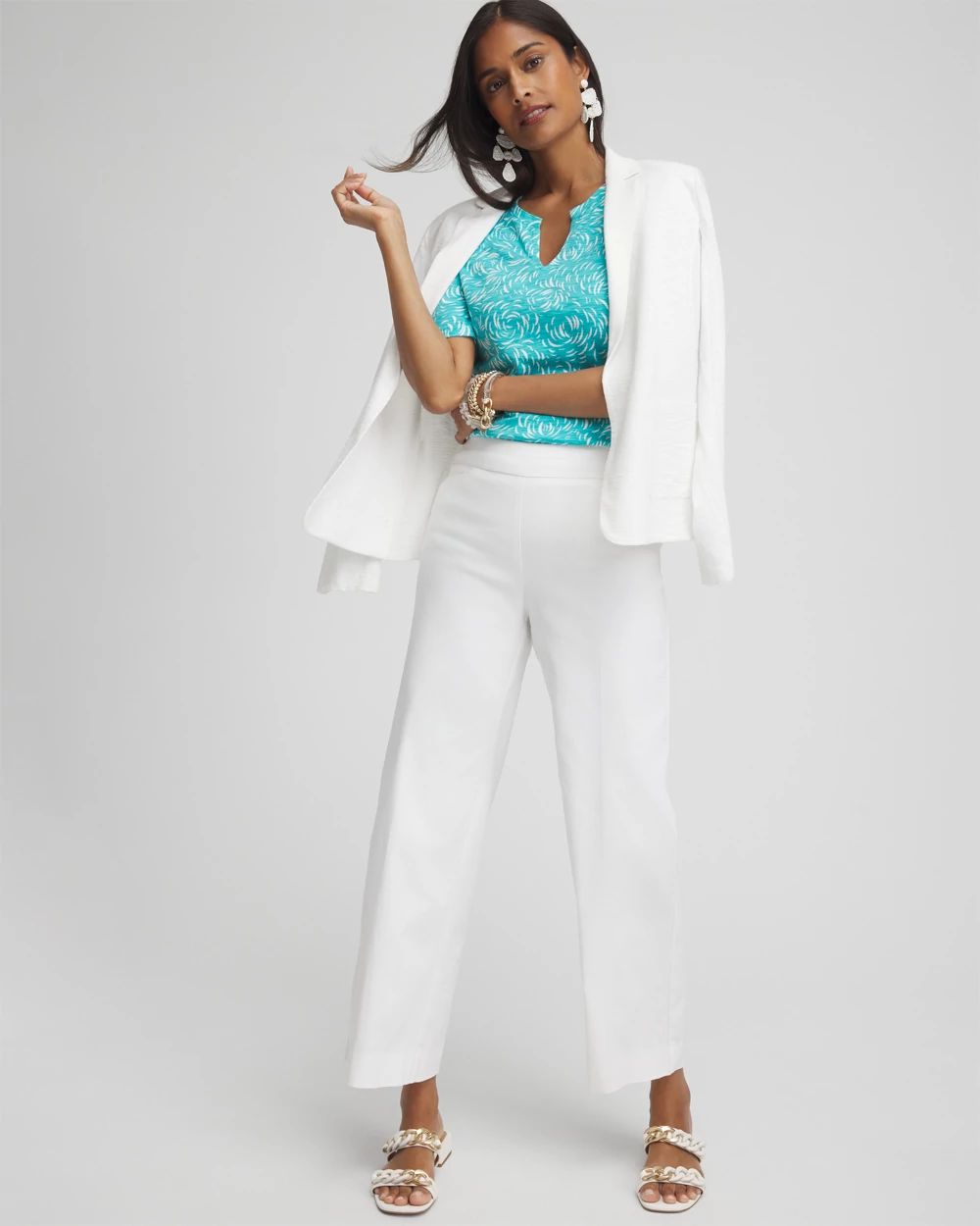 Petal Print Notch Neck Tee click to view larger image.