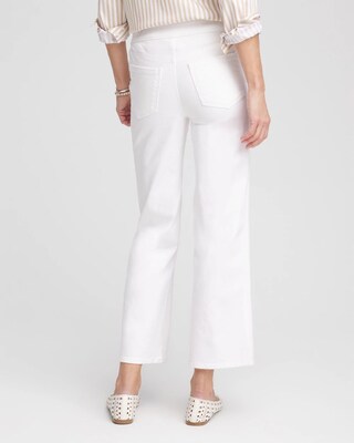 No Stain Pull-On Straight Cropped Jeans click to view larger image.