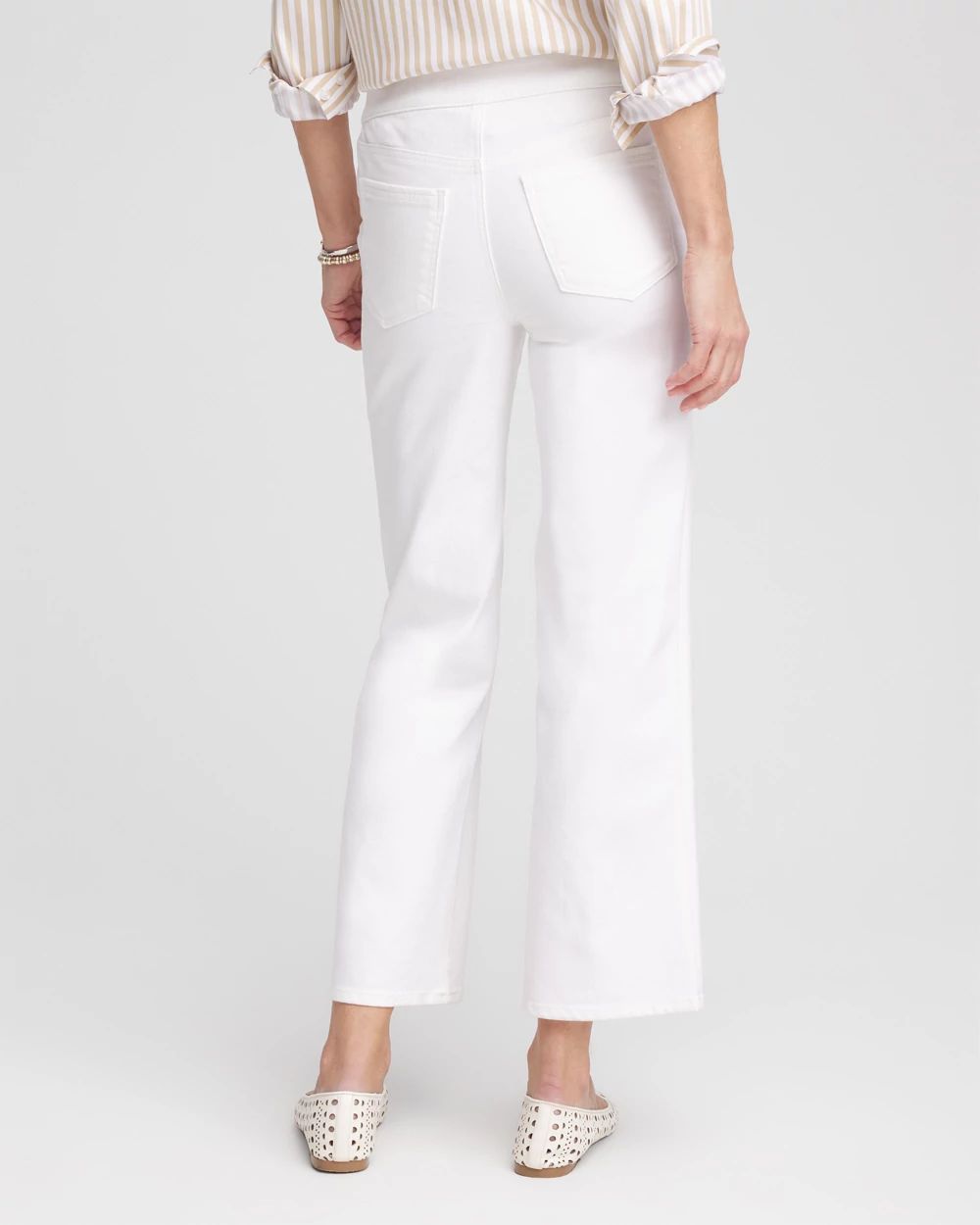 No Stain Pull-On Straight Cropped Jeans