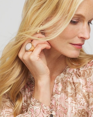 Pink Resin Stone Ring click to view larger image.
