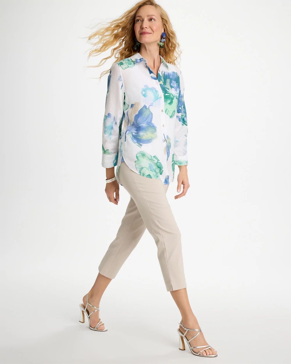 No Iron™ Printed Linen Shirt