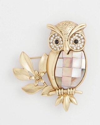 Goldtone Owl Brooch click to view larger image.