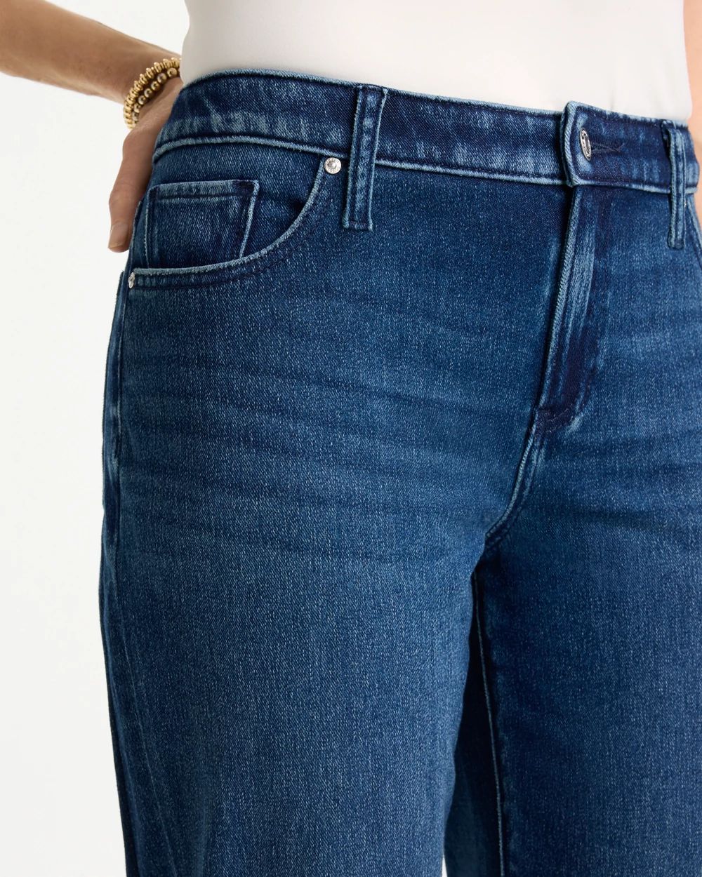 Slim Tapered Ankle Knit Denim click to view larger image.