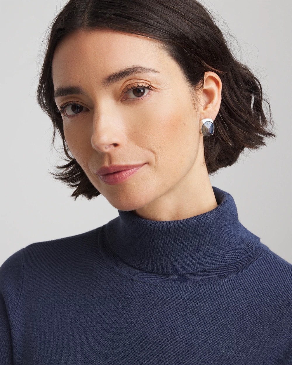 Blue & Silver Gem Stud Earrings