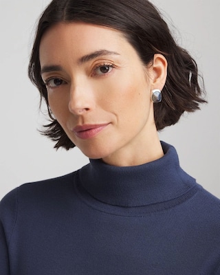 Blue & Silver Gem Stud Earrings click to view larger image.