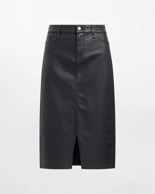 Coated Denim Skirt