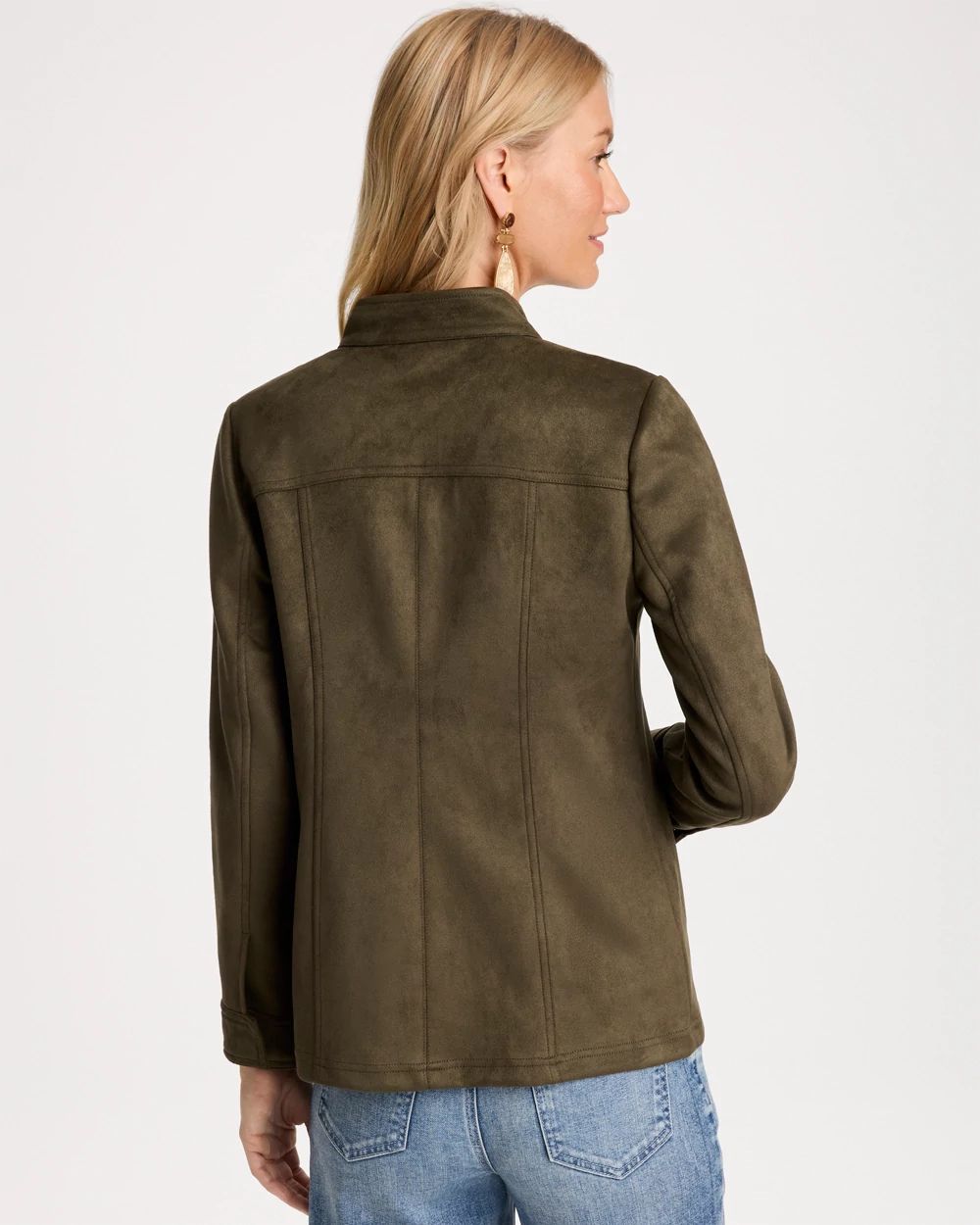 Faux Suede Safari Jacket click to view larger image.