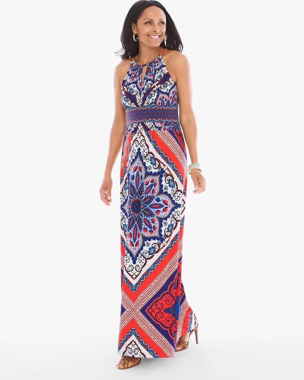 Scarf Print Maxi Dress