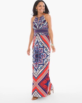 Scarf Print Maxi Dress