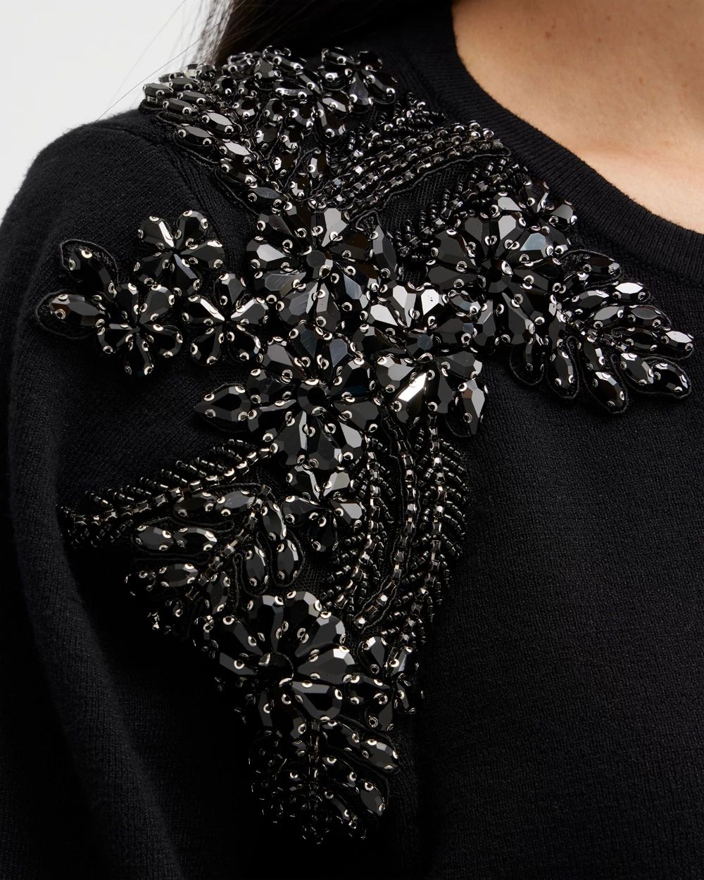 Gem Embellished Pullover Sweater