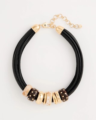 Embellished Rings Corded Necklace
