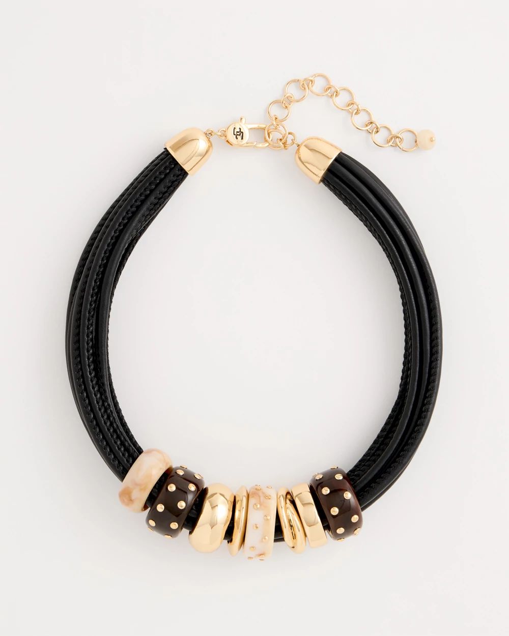 Embellished Rings Corded Necklace