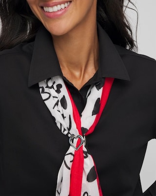 Silver Heart Scarf Ring click to view larger image.