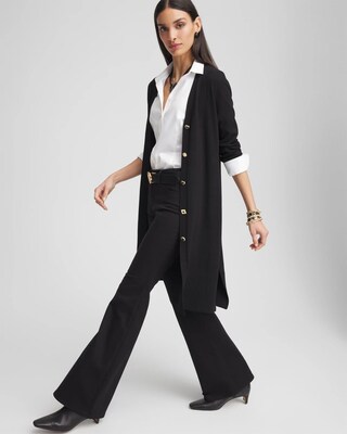 Cashmere-Blend Long Button-Up Cardigan click to view larger image.