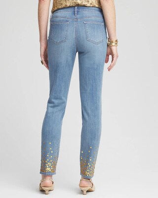 Girlfriend Sequin Ankle Jeans click to view larger image.