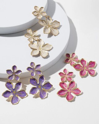 No Droop™ Purple Flower Earrings