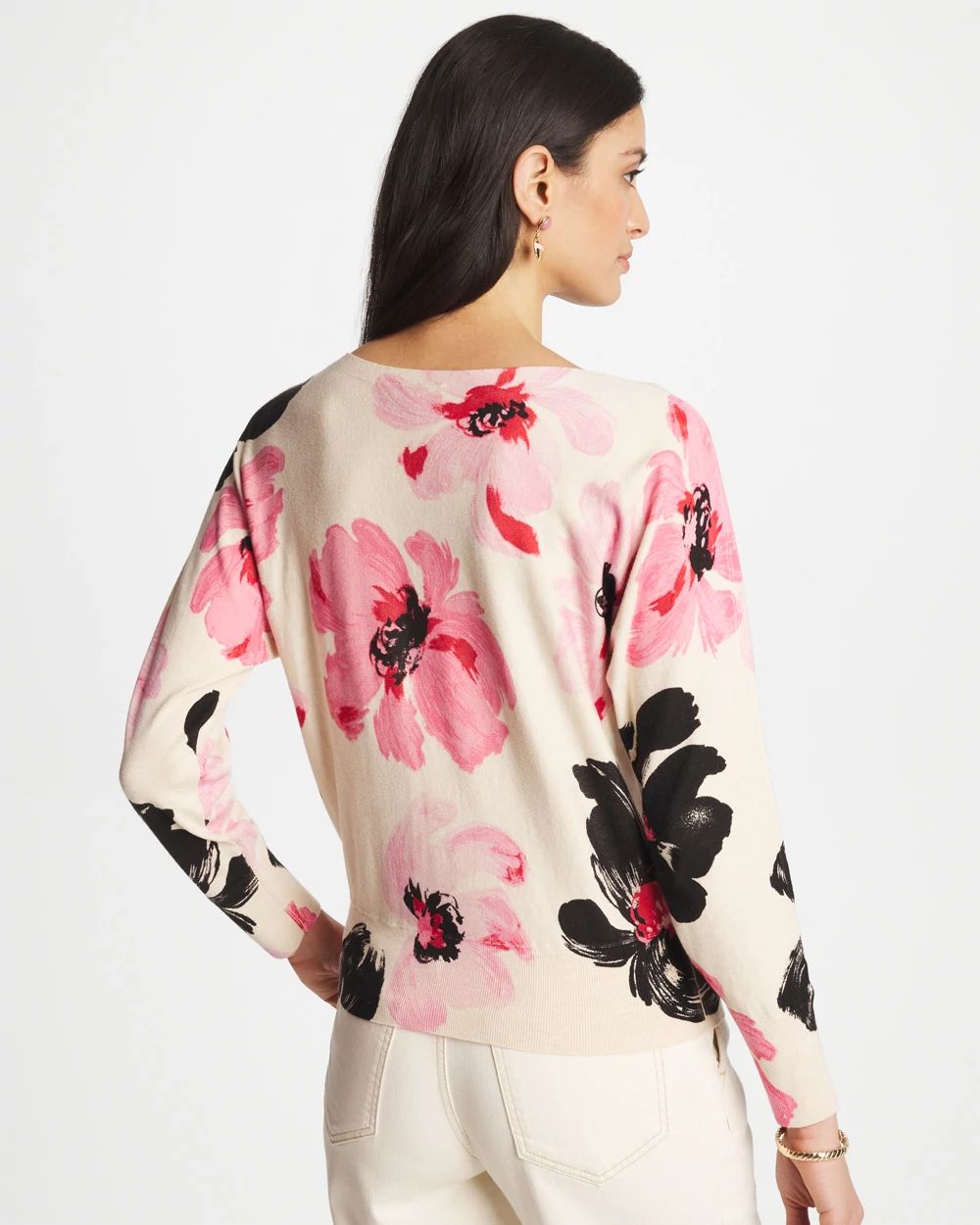 Printed Bateau Dolman Pullover