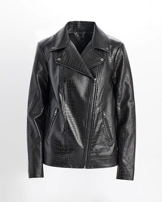 Faux Crocodile Moto Jacket