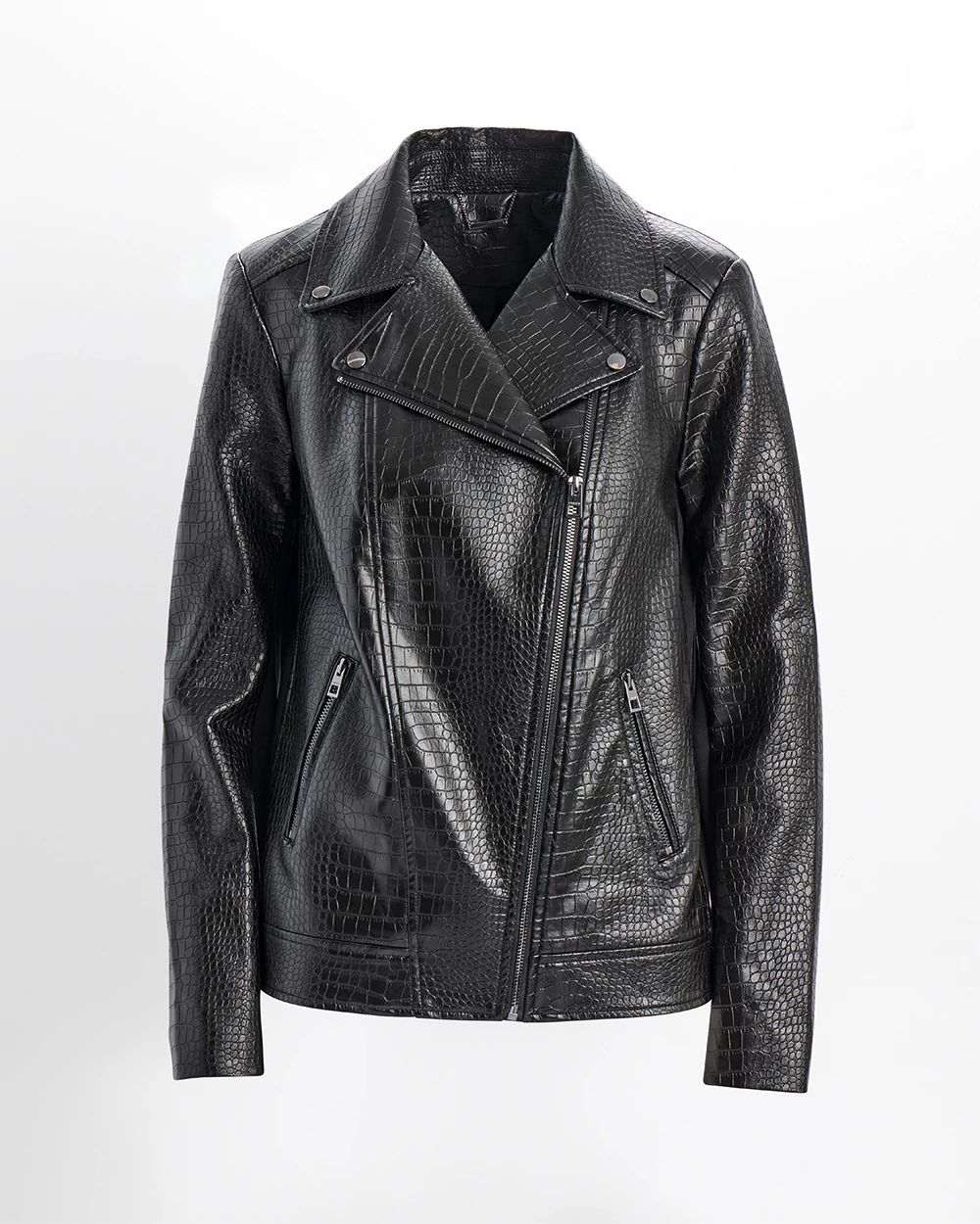 Faux Crocodile Moto Jacket
