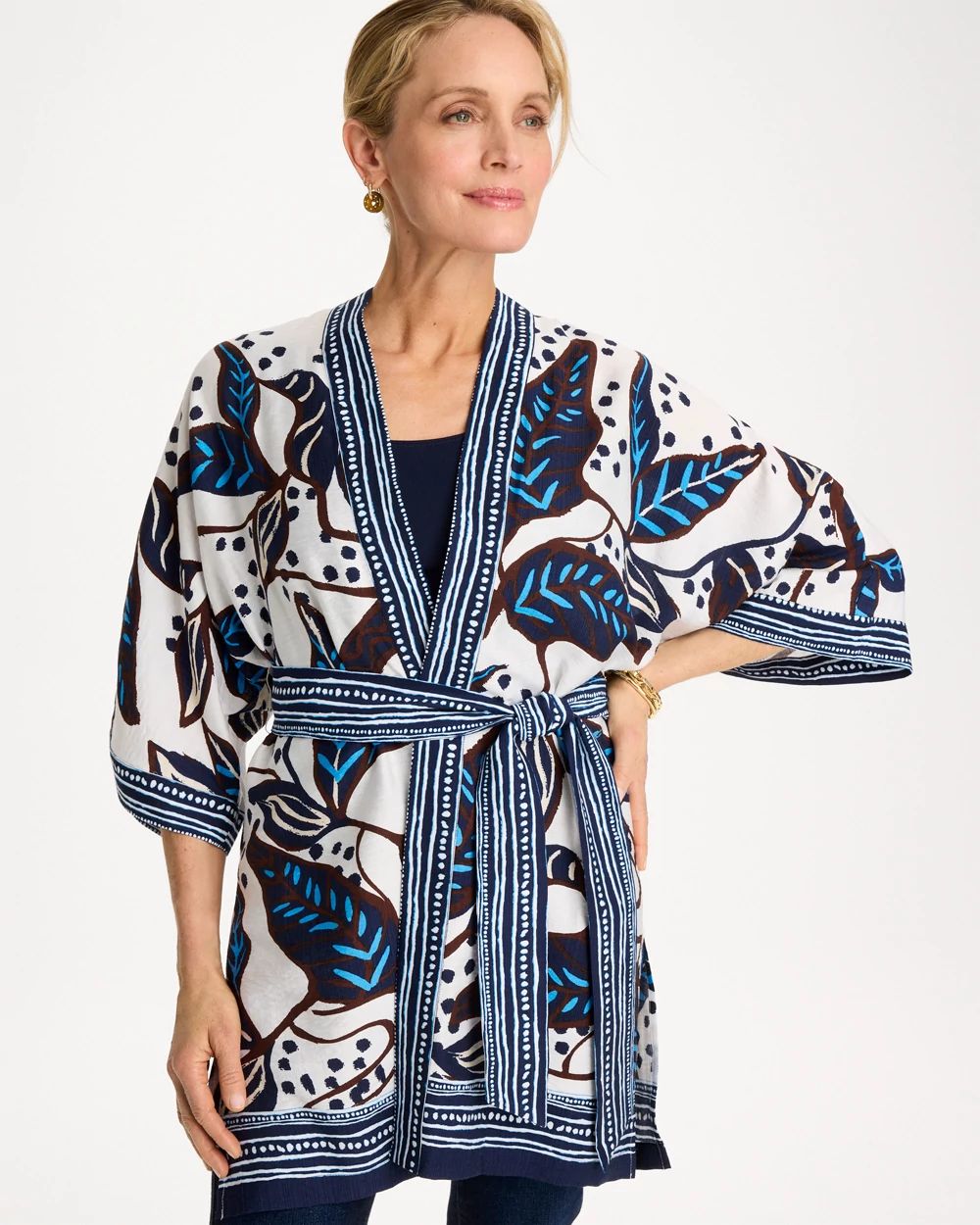 Printed Belted Kimono
