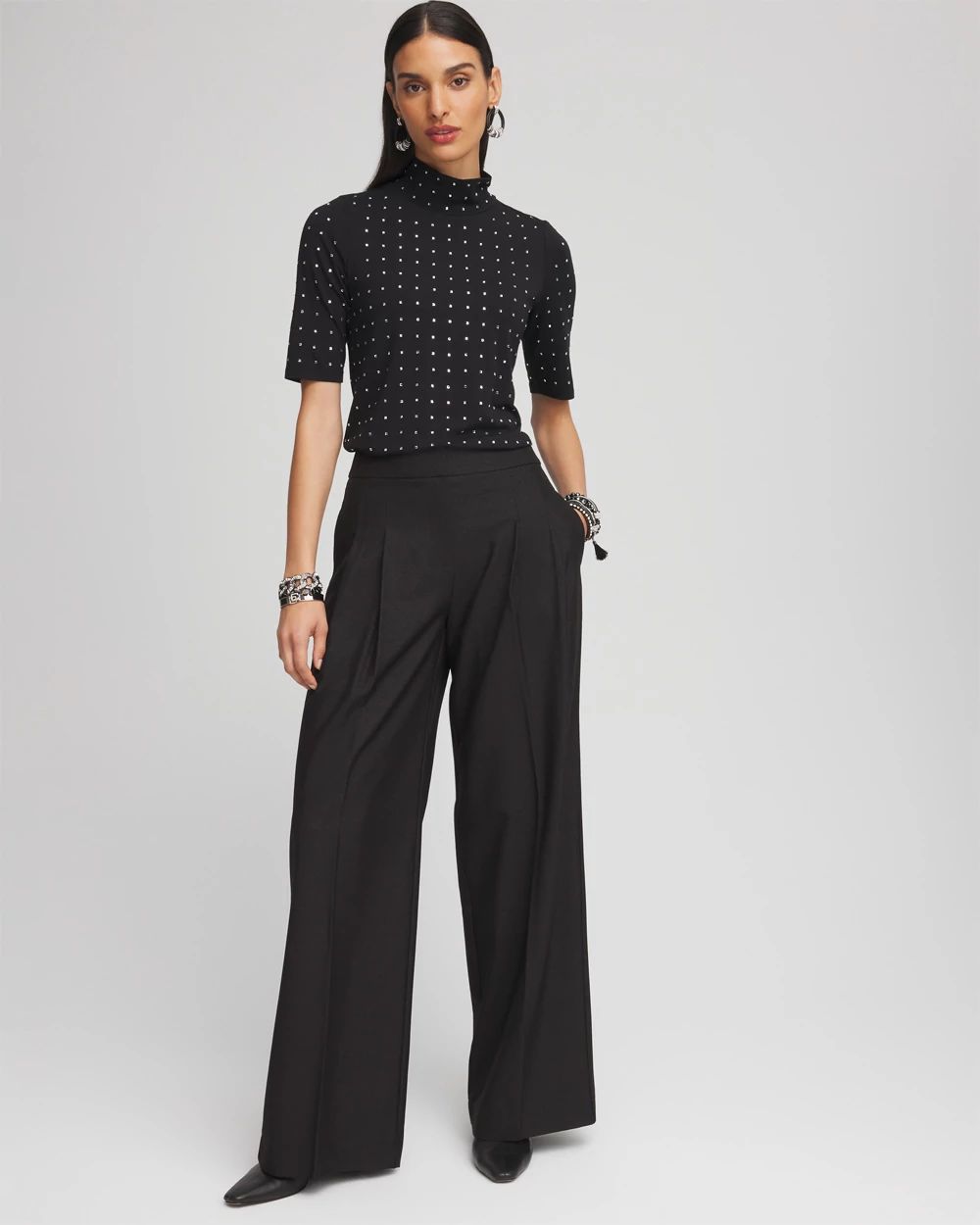 Touch of Cool™ Studded Mock-Neck Tee