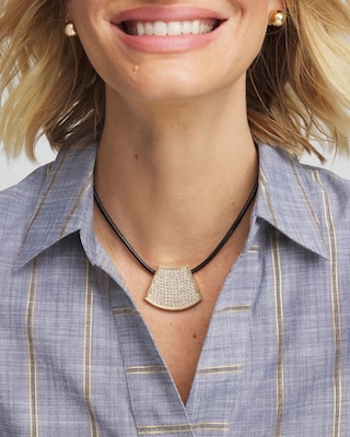 Gold Glitz Pendant Necklace click to view larger image.