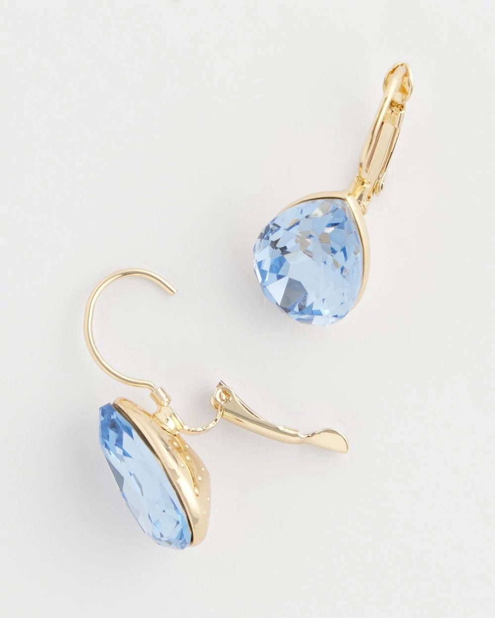 Aqua Gem Teardrop Earrings click to view larger image.