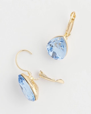 Aqua Gem Teardrop Earrings click to view larger image.
