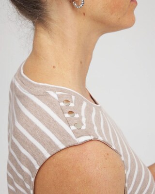Zenergy® UPF Sleeveless Metallic-Striped Tank click to view larger image.