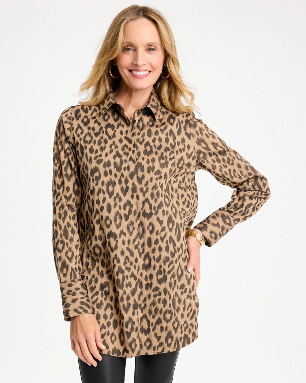 No Iron™ Stretch Animal Jacquard Tunic