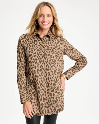 No Iron™ Stretch Animal Jacquard Tunic