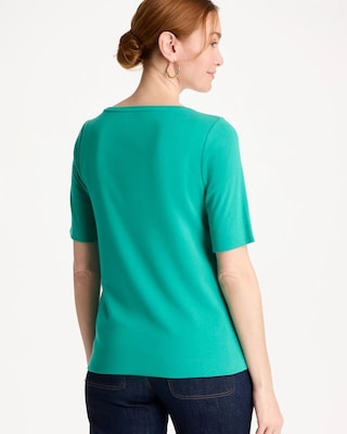 Pima Elbow Sleeve Tee click to view larger image.