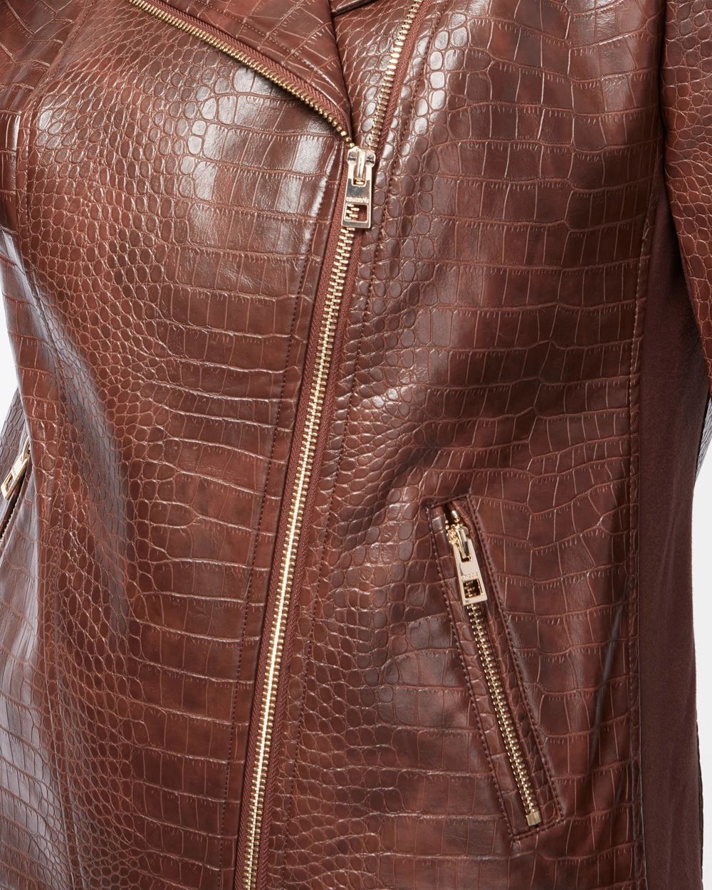 Faux Crocodile Moto Jacket