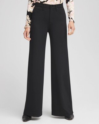 Petite High Rise Wide Leg Ponte Pants