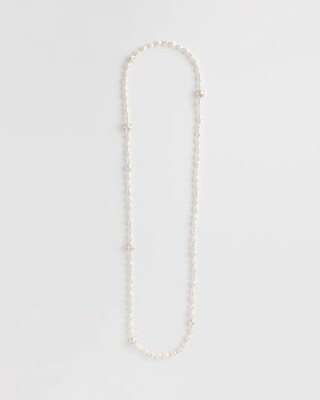 Long Faux Pearl Necklace